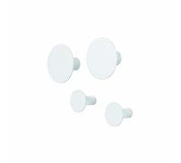 Blomus -Ponto- Juego de 4 Ganchos de Pared en Blanco Atemporal, Accesorio de hogar Elegante, percheros, Incluye Material de Montaje, diseño Moderno (2 x Ø 8.5 cm, 2 x Ø 5 cm, A: 45 mm, Blanco, 65798)
