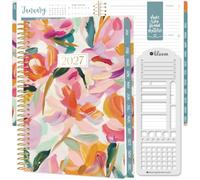 bloom daily planners Agenda 2027 (enero a diciembre de 2027) - Agenda semanal y mensual de tapa blanda para mujer - Calendario año inspirador con calcomanías - 14 cm x 21 cm - Brochas florecidas