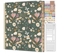 bloom daily planners Agenda 2027 para mujer (8.5 x 11 pulgadas), calendario semanal y mensual (enero a diciembre), organizador de libros de tapa blanda con calcomanías y plantilla, jardín de mariposas