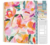 bloom daily planners Agenda 2027 para mujer (8.5 x 11 pulgadas), calendario semanal y mensual (enero a diciembre), organizador de libros de tapa blanda con calcomanías y plantilla, diseño de
