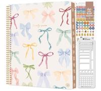 bloom daily planners Agenda 2027 para mujer (8.5 x 11 pulgadas), calendario semanal y mensual (enero a diciembre), organizador de libros de tapa blanda con calcomanías y plantilla, lazos