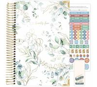 bloom daily planners Agenda anual 2025 de tapa dura (enero de 2025 a diciembre de 2025) - Organizador de pasión/objetivos, agenda inspiradora mensual y semanal, 5.5 x 8.25 pulgadas, eucalipto, blanco