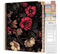bloom daily planners Agenda de tapa dura 2027 (8.5 x 11 pulgadas) de enero a diciembre de 2027, calendario anual, planificador de objetivos de tareas para mujeres, agenda inspiradora mensual y semanal
