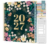bloom daily planners Agenda de tapa dura 2027 (8.5 x 11 pulgadas) enero a diciembre 2027 año calendario - Planificador de objetivos de tareas para mujeres - Agenda inspiradora mensual y semanal con