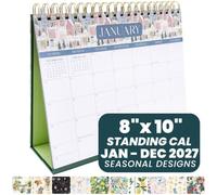bloom daily planners Calendario de escritorio abatible de pie 2027, organizador mensual de 8 x 10 pulgadas (enero a diciembre de 2027) 12 meses, de temporada