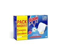 Bloom Insecticida Doble Eficacia Electrico Líquido para mosquitos común y tigre - 3 Aparatos + 3 Recambios