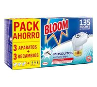 Bloom Insecticida Doble Eficacia Electrico Líquido para mosquitos común y tigre - 3 Aparatos + 3 Recambios