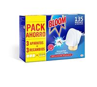 Bloom Insecticida Eléctrico Líquido (3 aparatos + 3 recambios), antimosquitos 6 en 1, insecticida contra y mosquitos común y tigre, hasta 135 noches de protección completa