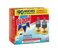 Bloom Max Eléctrico Líquido Recambio Doble (pack de 2), insecticida para mosquitos común y tigre, antimosquitos 90 noches de protección (El empaque puede variar)