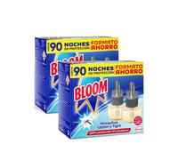 Bloom Recambio Líquido Insecticida Eléctrico 6 en 1 para Mosquitos Común y Tigre, 2 Unidades de 90 Noches (180 Noches Total), Sin Perfume