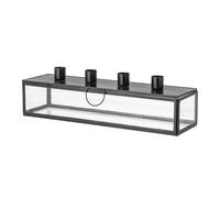 Bloomingville Candelabro de adviento Pelo 34 cm negro-transparente