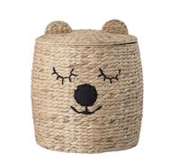 Bloomingville Cesta con Tapa, Natural, Jacinto de Agua, 42 x 50 cm (Largo x Alto)