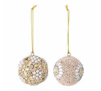 Bloomingville Eleanore Adorno, Cristal, Rosa, Ø7,5 cm, Set of 2