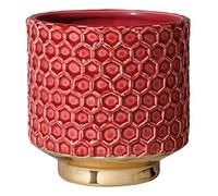 BLOOMINGVILLE Maceta Home - Macetero Decorativo Redondo para Flores e Plantas para Interiores M (12,5 cm ø), Rojo, Cerámica