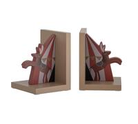 Bloomingville Mini Santos 82054319 - Sujetalibros (2 Unidades, 100% MDF, 11 x 22 x 15 cm), Color Rojo
