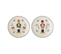 Bloomingville Plato de postre Jolly Ø16 cm 2 piezas Blanco-rojo