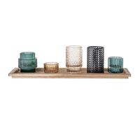 Bloomingville Portavelas con bandeja de madera Bloomingville 6 piezas Multi