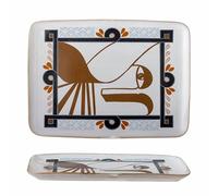 Bloomingville Rudaur Stoneware 82062452 - Fuente para Servir (37,5 x 27 cm), diseño Moderno, Apto para lavavajillas, Color Azul