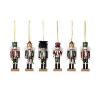 Bloomingville Set de 6 colgantes de navidad Nikita nötknäppare verde