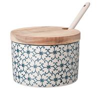 BLOOMINGVILLE Tarro con Tapa & Cuchara Kristina - da Loza Ø 10 cm, Azul, Cerámica, Capacidad 250 ml