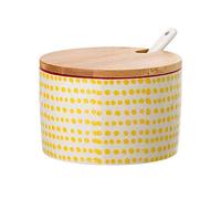 BLOOMINGVILLE Tarro con Tapa & Cuchara Susie - da Loza Ø 10 cm, Amarillo, Cerámica, Capacidad 250 ml