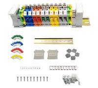 Bloque de bornes para carril DIN UK10N, 10 unidades, 800V, 76A, 20 cm