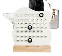 Bloque de calendario diario: de escritorio de madera rústica, accesorio de visualización de fecha reutilizable, de decoración de mesa de granja con diseño decorativo de mostrador de esp