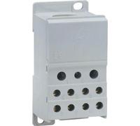 Bloque de conexión Hager KJ02A, 250A, monopolar, con bornes para: 1x35-95 mm², 2x6-35 mm², 5x1.5-16 mm² y 4x1.5-10 mm²