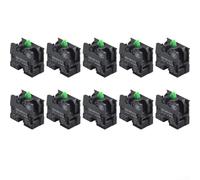 Bloque de contacto de interruptor de botón, 10 piezas ZB2-BE101C NO/ZB2-BE102C 10A600V, 10PCS Pulsador Contacto normalmente abierto/cerrado (ZB2-BE101C)