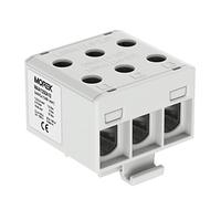 bloque de distribución F. Al/CU Adecuado 6 x 1,5 - 50 mm2 gris, 3 pines. 1000 V AC/DC Pinza aislada OTL 50 - 3 x maa1 350 a10 morek 4382