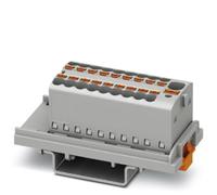 PHOENIX CONTACT PTFIX 4/18X1.5-NS35 GY - Bloque de distribución con orientación vertical, alimentación integrada, voltaje nominal de 500 V, corriente nominal de 17,5 A, conexión pushin, 19 números de