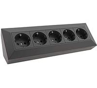 Bloque de enchufes de 5 vías, Negro 250V~/ 16A
