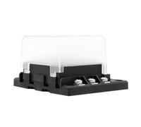 Bloque de Fusibles Negro 30a Dc de 6 Vías 32v con Indicador LED | Abs, Diseño Modular de Barras Positiva y Negativa, Protección de Suelo, para Coche y Motorhome