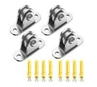 Bloque de Polea Doble poleas de acero inoxidable Bloque polea Polea silenciosa Rueda rodamiento dúplex Rodillo polea rodamiento pesado(4 pack)