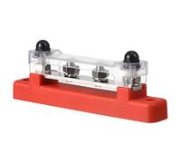 Bloque de Terminales de 2 Vías M6 Rojo Negro, Cubierta | Diseño una Sola Línea, Etiquetas Claras, Metal y Plástico, para Vehículos y Sistemas Rv