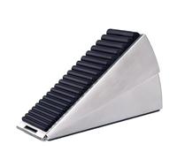 Bloque de tope de puerta de cuña de metal de altura ajustable, calzo de freno antideslizante y resistente, base de goma flexible, retenedor abierto | Accesorio de hardware residencial comercial fiable