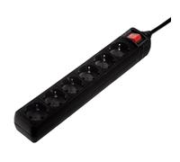 Hama Regleta de 6 tomas, con interruptor, 1,4 m negro