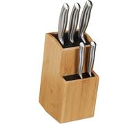 Bloque para cuchillos sin cuchillas - Bambú - Universal - Cocina - Porta-cuchillos con cepillo - 25,5 x 11,5 x 18 cm - Natural