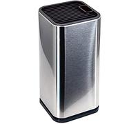 Bloque para Cuchillos, Soporte para utensilios de cocina de Acero, Almacenamiento Plateado con Ranuras para Tijeras u Objetos de Corte Afilado
