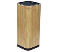 Bloque para Cuchillos, Soporte para utensilios de cocina de Acero, Almacenamiento Plateado con Ranuras para Tijeras u Objetos de Corte Afilado (Cuadrado Madera)