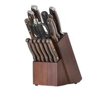 Bloque para herramientas de corte - Organizador de madera con 14 ranuras | Bloque para cuchillos | Para afiladora de tijeras de cocina sobre encimera de cocina, cocina doméstica, apartamento y