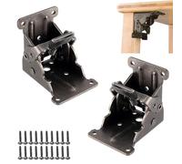 Bloqueo Automático de 90 Grados 2 Piezas Bisagra Plegable Autoblocante Patas Plegables para Mesa Herrajes para Mesas Plegables Para Piernas Plegables Escritorio Banco de Trabajo Negro