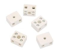 Bloques de Terminales Cerámica,Bloque Porcelana Conector Cable Resistente Altas Temperaturas Conectores Alambre Cerámica para Eléctrico Enchufes Gama Alta Temperatura Terminal Tornillo 5Piezas
