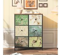 BLSYHDH - Cómoda de 6 cajones, cómoda de salón, estilo vintage, cómoda para dormitorio, mueble con cajones, estructura de metal, cajoneras, armario de baño de entrada (6 cajones)