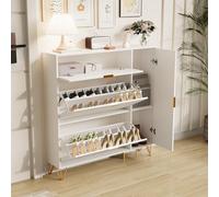 BLSYHDH Mueble para zapatos, armario para entrada, muebles de madera con 2 puertas y 2 puertas para armario blanco para dormitorio, sala de estar y entrada (zapateros-C)