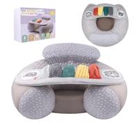 Blublu Park Silla de bebé inflable con funda para bebés de 3 a 36 meses, silla portátil para bebés Sit Me Up con bandeja sensorial desmontable, asientos para bebés para sentarse, piano