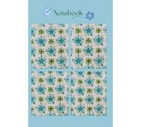Blue Floral Tile Lined Journal: Beautiful Retro Floral Tile Cover Notebook