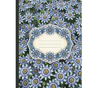 Blue Passion Floral Composition Notebook Blank: Unlined 200 Pages Journal for Students, Teens and Instructors