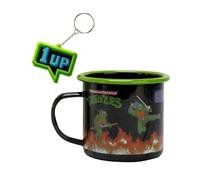 Blue Sky Studios Juego de taza esmaltada y llavero de las Tortugas Ninja con caja de presentación