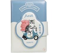 Blue Sky Studios Mofusand - Cuaderno con diseño de gato kawaii con tapa acolchada suave y correa magnética, páginas a rayas, regalo de papelería japonesa